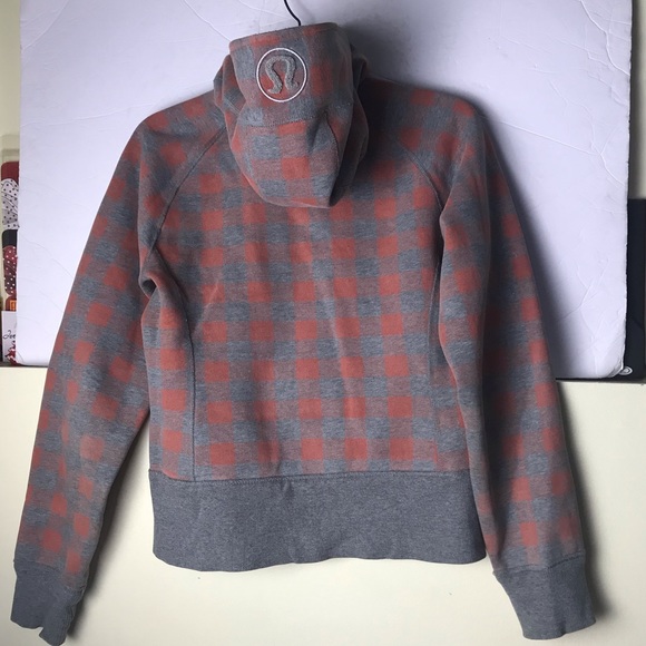 Lululemon RARE Reversible Scuba Remix Hoodie Jacket Cotton Fleece Plaid Pockets - Picture 4 of 15